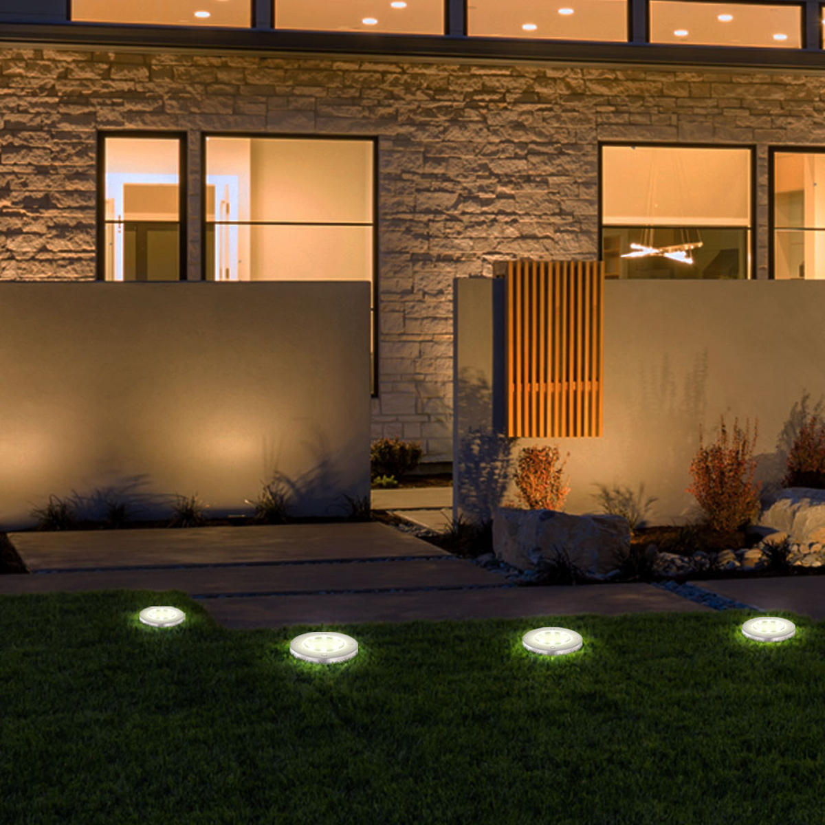 LED AUSSENLEUCHTE Edelstahl Silber 4er Set - Silberfarben, Metall (13/13/11.8cm) - Globo Lighting