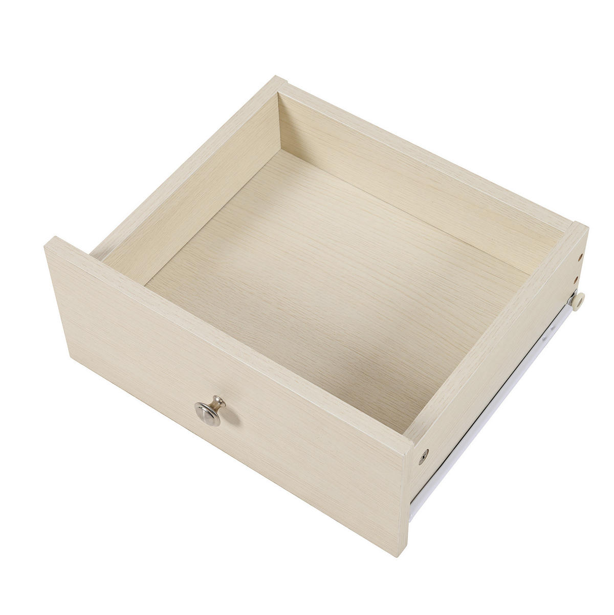 KOMMODE aus MDF 117,5x39,5x79cm in Weiß & Holzoptik mit Schiebetüren - Weiß, Holzwerkstoff (117.5/79/39.5cm) - Modfu