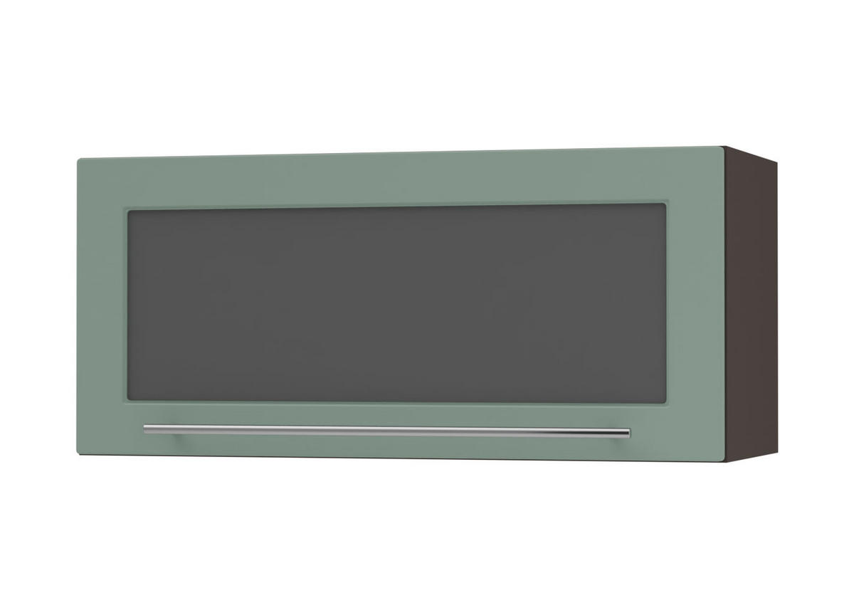 KLAPPHÄNGESCHRANK Kvantum W4BS/80 Mint Matt / Lava Matt 80 / 32,5 / 36cm - Dunkelgrau/Mintgrün, Holz/Holzwerkstoff (80/36/32.5cm) - Feldmann-Wohnen