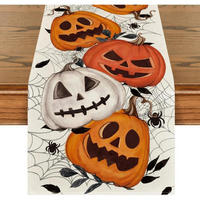 TISCHLÄUFER Halloween Kürbisse Spinnennetz 40 x 140 cm - Multicolor, Textil (140/40/1.5cm)