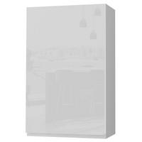 HÄNGESCHRANK Florence W4/60/1 Grau / RAL 9003 signalweiß HG 60 / 32,5 / 96cm - Türanschlag rechts - Weiß Hochglanz/Grau, Holz/Holzwerkstoff (60/96/32.5cm) - Feldmann-Wohnen