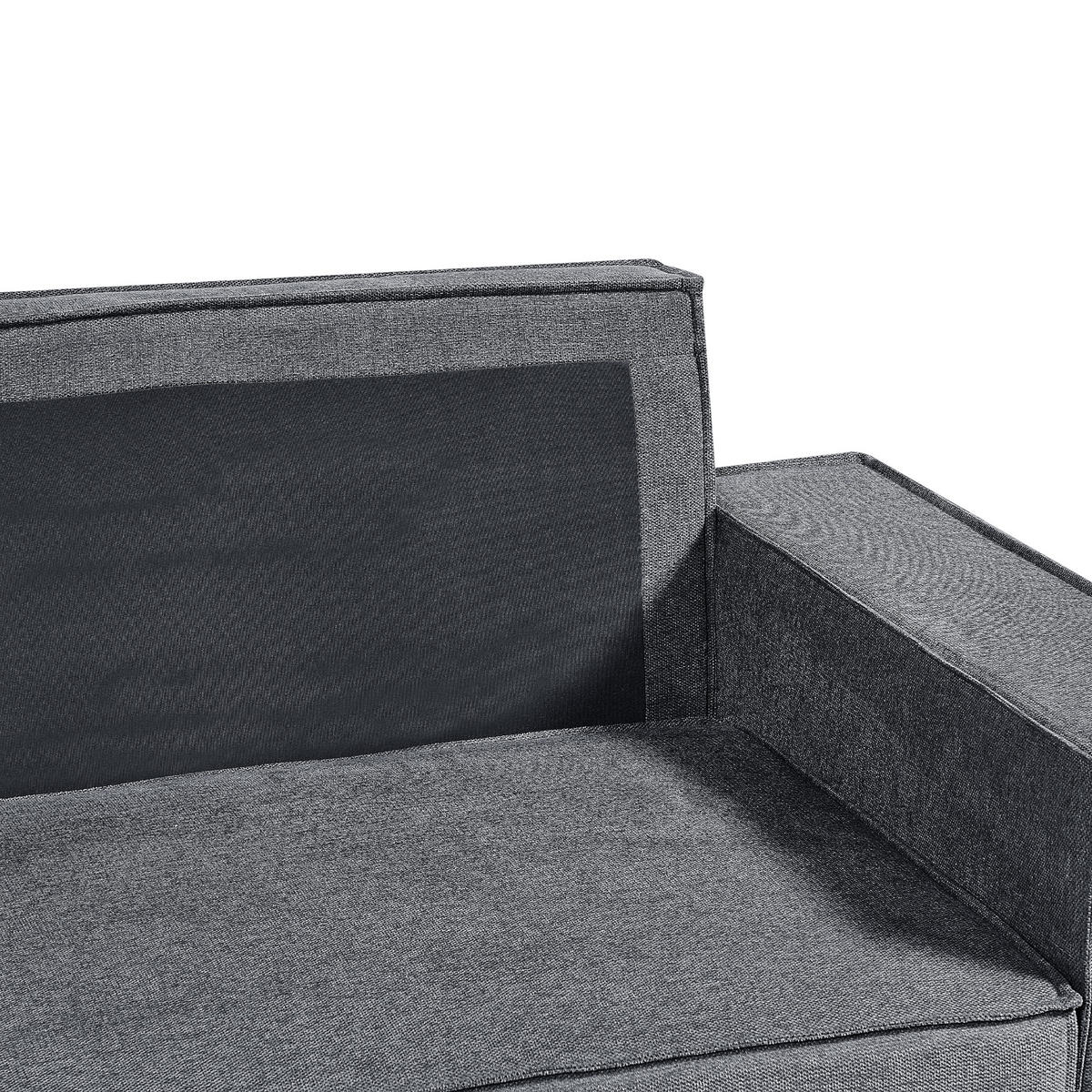 3-SITZER-ECKSOFA dunkelgrau linksseitig mit Schlaffunktion Stauraum Karila - Dunkelgrau, Textil (250/150cm) - Beliani