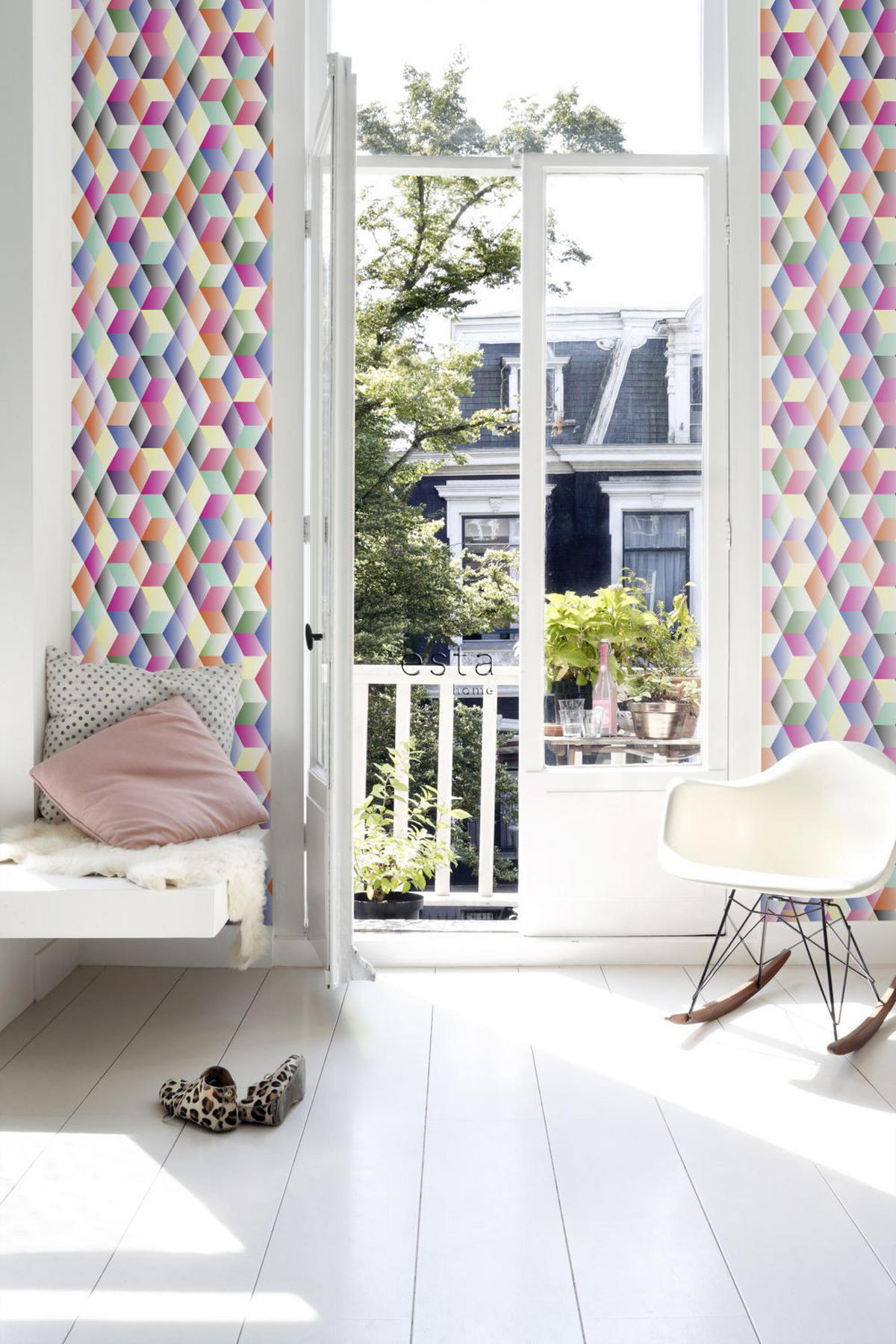 XXL-VLIESTAPETE 3D-Würfel 50 x 900 cm - Multicolor, Papier (50/900cm) - ESTAhome