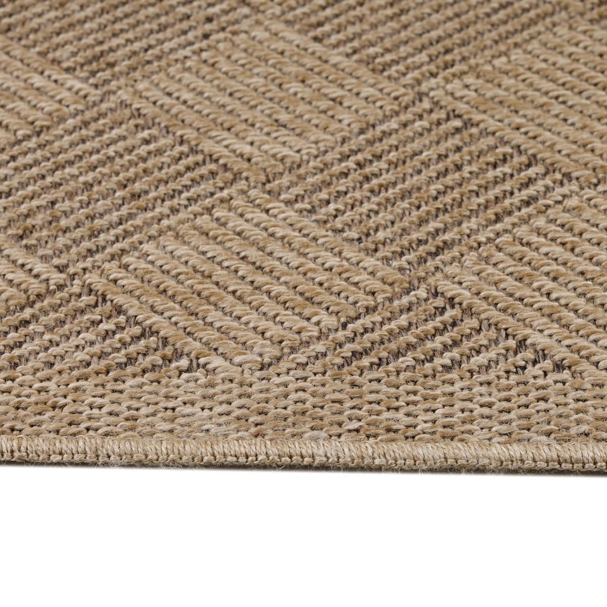 OUTDOORTEPPICH KASBERG, im Vintage-Stil, aus Polypropylen, Schwarz, 140 x 200 cm - Beige, Textil (200/140cm) - KADIMA DESIGN