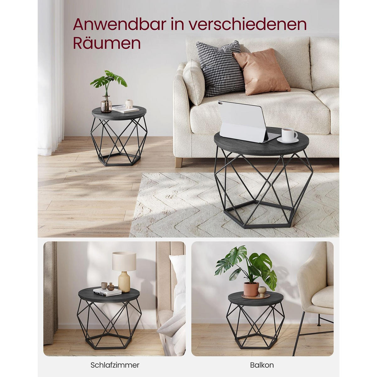 COUCHTISCH DJIBOUTI - Schwarz, Holzwerkstoff (50/50/40cm) - Hansiro