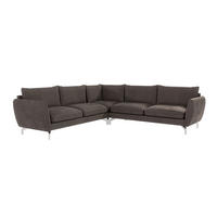 ECKSOFA Elou Braun - Khaki Microfaser - Chromfarben/Dunkelbraun, Holz/Textil (276/276cm) - S-Style Möbel