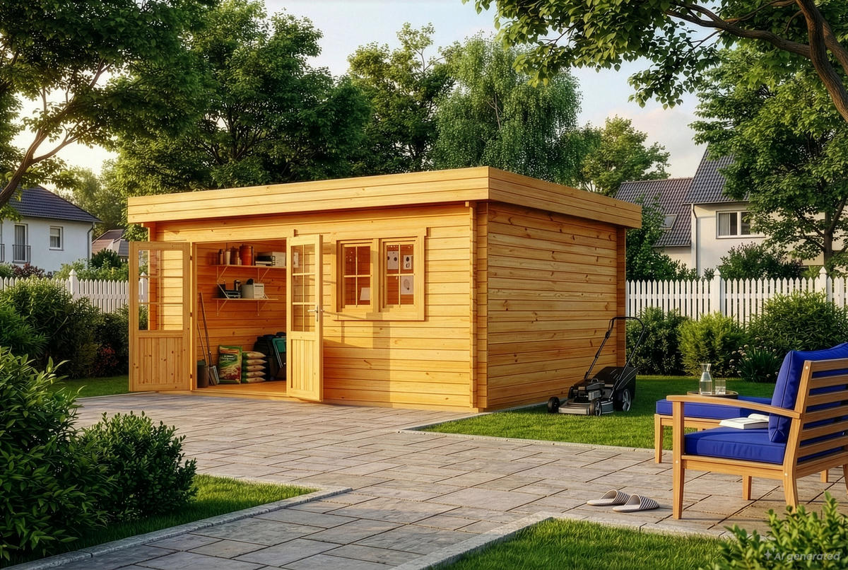 GARTENHAUS Holz Spree - Pinienfarben, Holz (520/228/420cm) - Alpholz