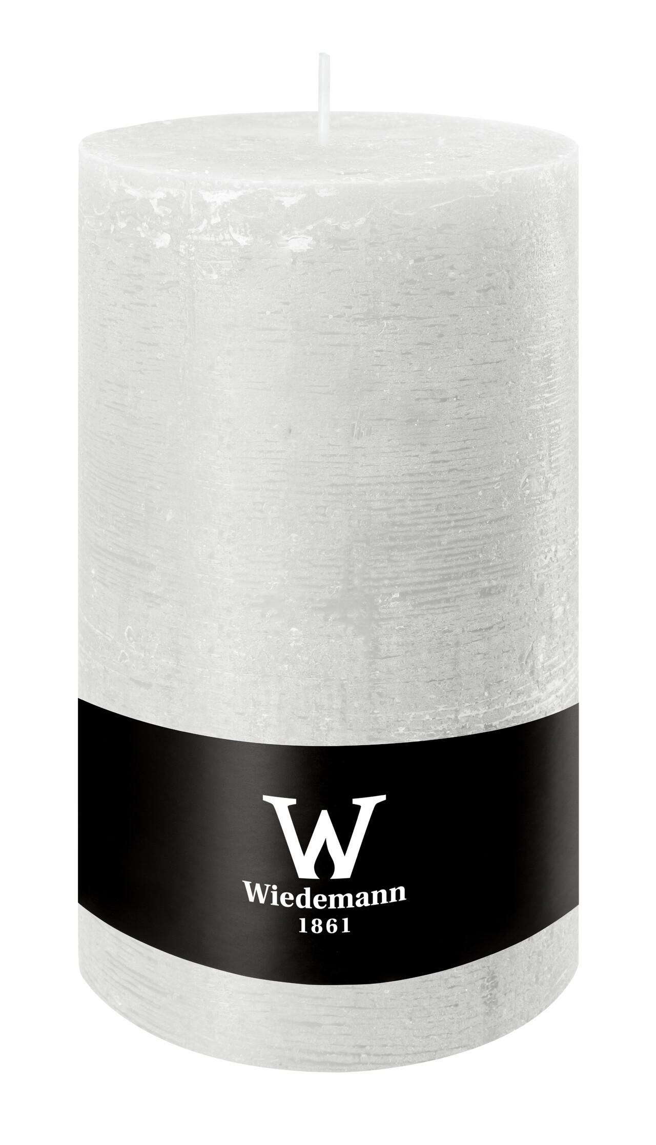 STUMPENKERZE Rustik Marble Style Weiß 190 x Ø 100 mm - Weiß, Paraffin (10/19cm) - Wiedemann Kerzen
