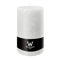 STUMPENKERZE Rustik Marble Style Weiß 190 x Ø 100 mm - Weiß, Paraffin (10/19cm) - Wiedemann Kerzen