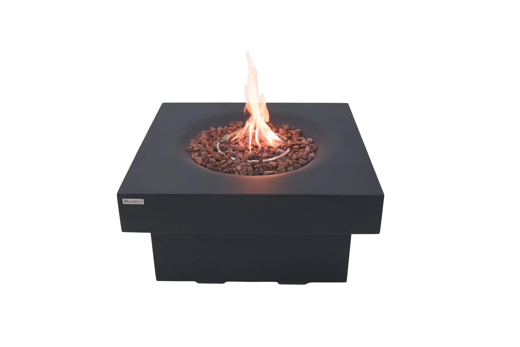 FEUERSTELLE Branford in Beton-Optik schwarz aus Faserbeton - Schwarz, Stein (97/50/97cm) - Elementi