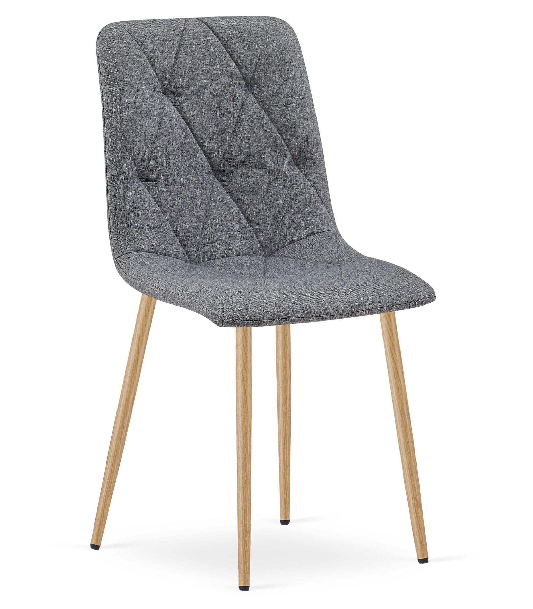 ESSZIMMERSTUHL TYRA dunkelgrauer Sitz, Beine in Holzfarbe - Dunkelgrau/Eichefarben, Textil (44.5/87/54.5cm) - Valora