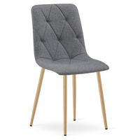 ESSZIMMERSTUHL TYRA dunkelgrauer Sitz, Beine in Holzfarbe - Dunkelgrau/Eichefarben, Textil (44.5/87/54.5cm) - Valora