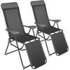 GARTENSTUHL Jana 2er Set, 146, 5 x 59 x 117, 5 cm, anthrazit - Anthrazit/Grau, Metall (59/117.5/146.5cm) - tectake
