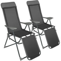 GARTENSTUHL Jana 2er Set, 146, 5 x 59 x 117, 5 cm, anthrazit - Anthrazit, Metall (59/117.5/146.5cm) - tectake