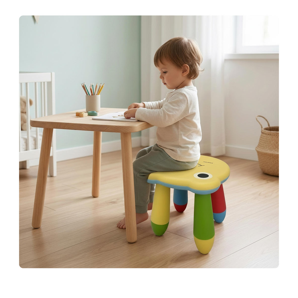 STOLIČKA Barevná dětská žába plastová výška sedu 26 cm - různobarevná, plast (28/26/30cm) - Relaxdays