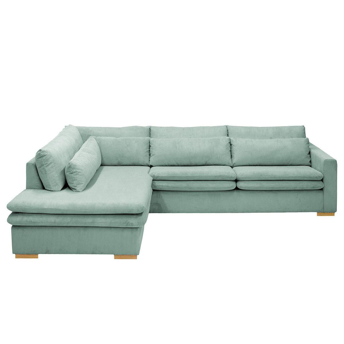 ECKSOFA mit Ottomane - Blau, Textil (299/216cm) - home24