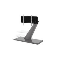 TV RACK rechteckig Grau Hochglanz Glas 120/106/50 cm - Grau, Holzwerkstoff (120/106/50cm)