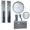 GARDEROBE Espoo Grau Hochglanz - Grau, Holzwerkstoff (200/200/33cm) - Vladon