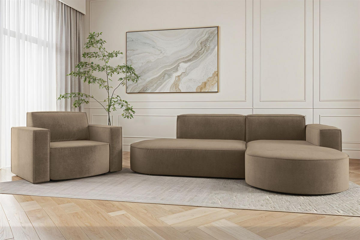 SESSEL Palma In Noel - Braun, Holzwerkstoff/Textil (98/74/89cm) - Fun Möbel