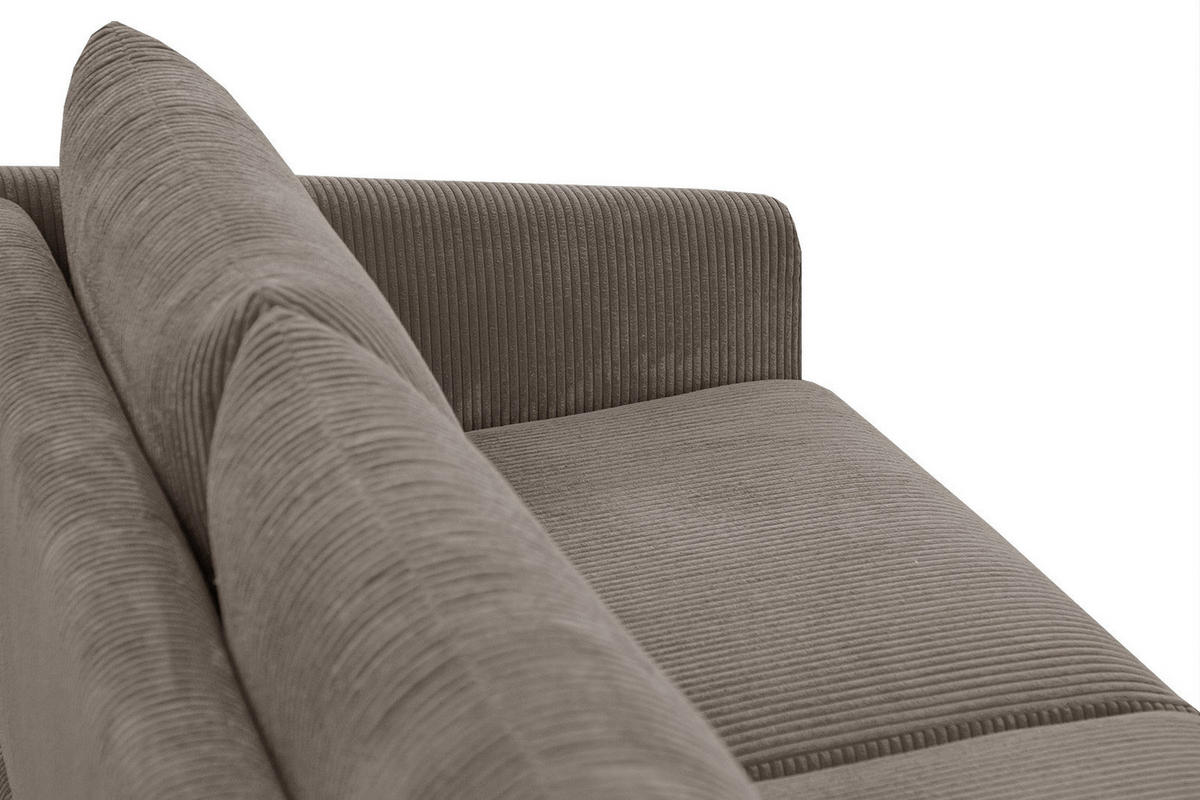 ECKSOFA VILT 4-Sitzer, taupe - Taupe/Schwarz, Holzwerkstoff/Textil (156/255cm) - Courtois Laville