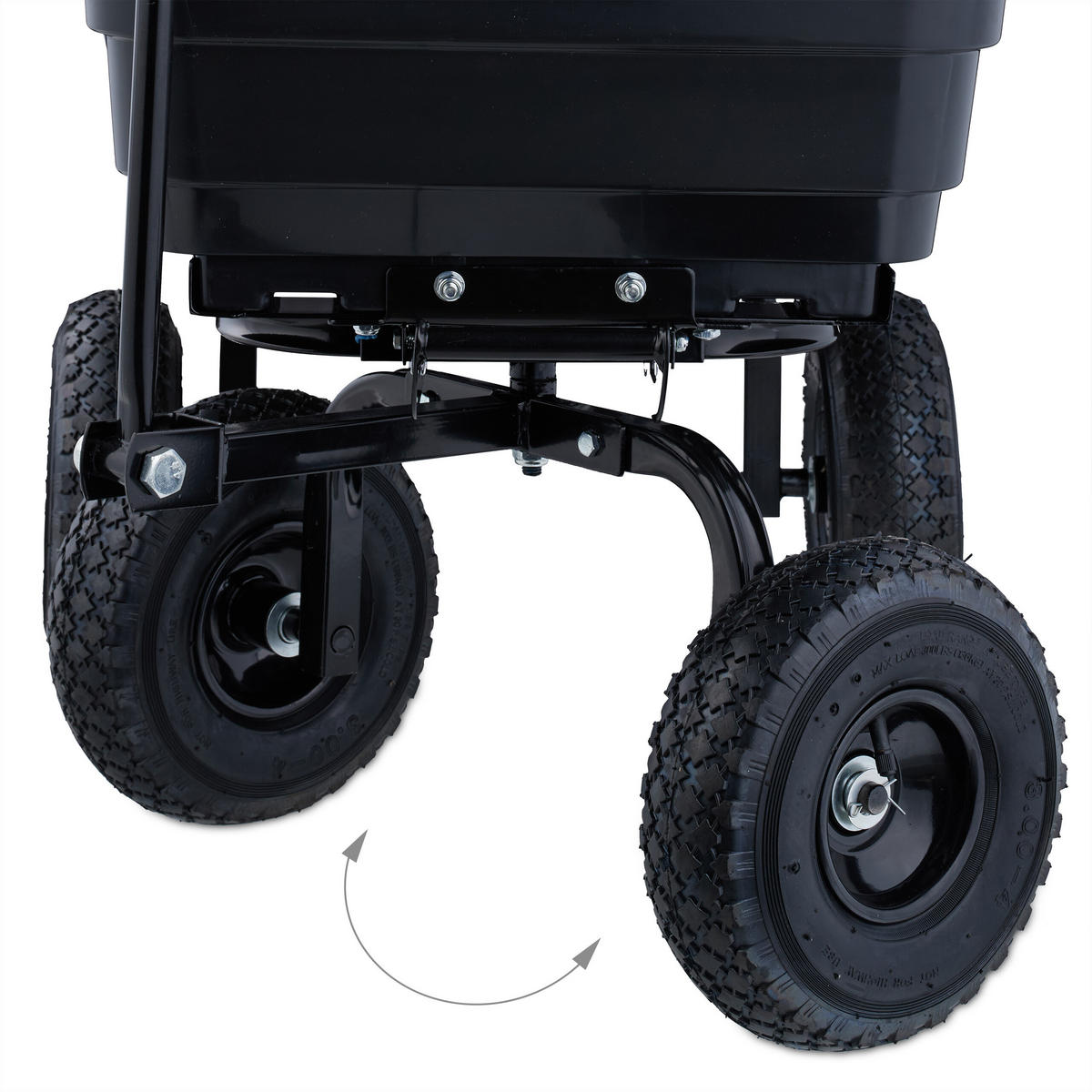 GARTENWAGEN - Schwarz, Kunststoff/Metall (105/55/50cm) - Relaxdays