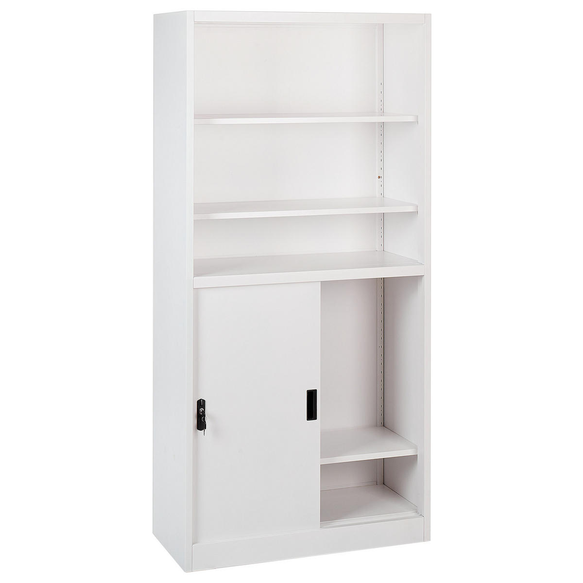 BÜROSCHRANK Metall Weiß Muscovite - Schwarz/Weiß, Metall (90/185/40cm) - Beliani