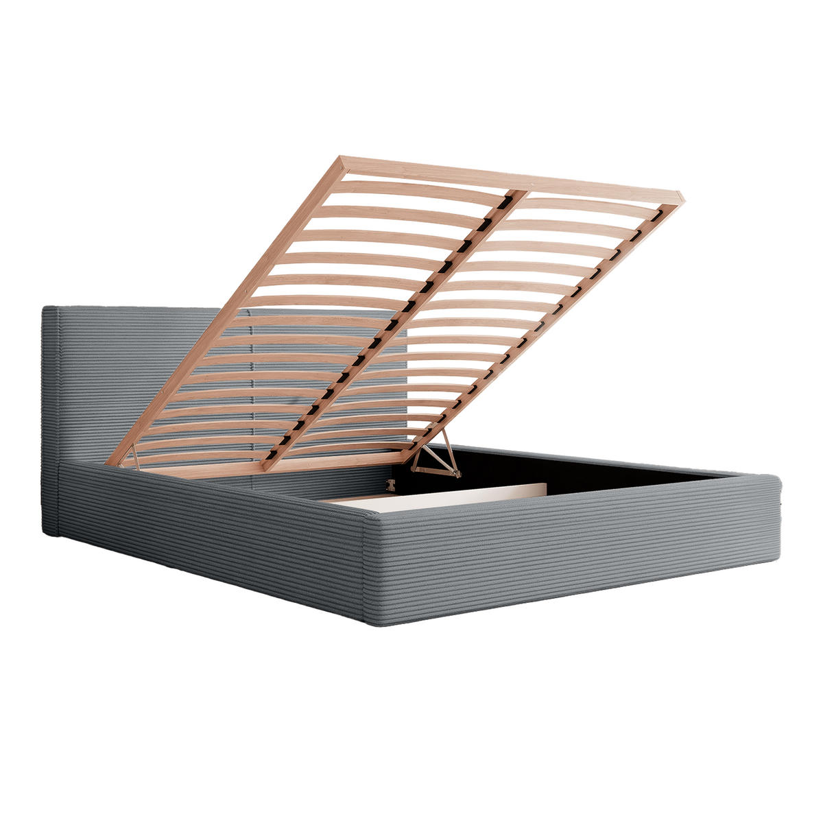 POLSTERBETT VIVELO 120x200 cm, Grau - Grau, Textil (200/120cm) - Fedve