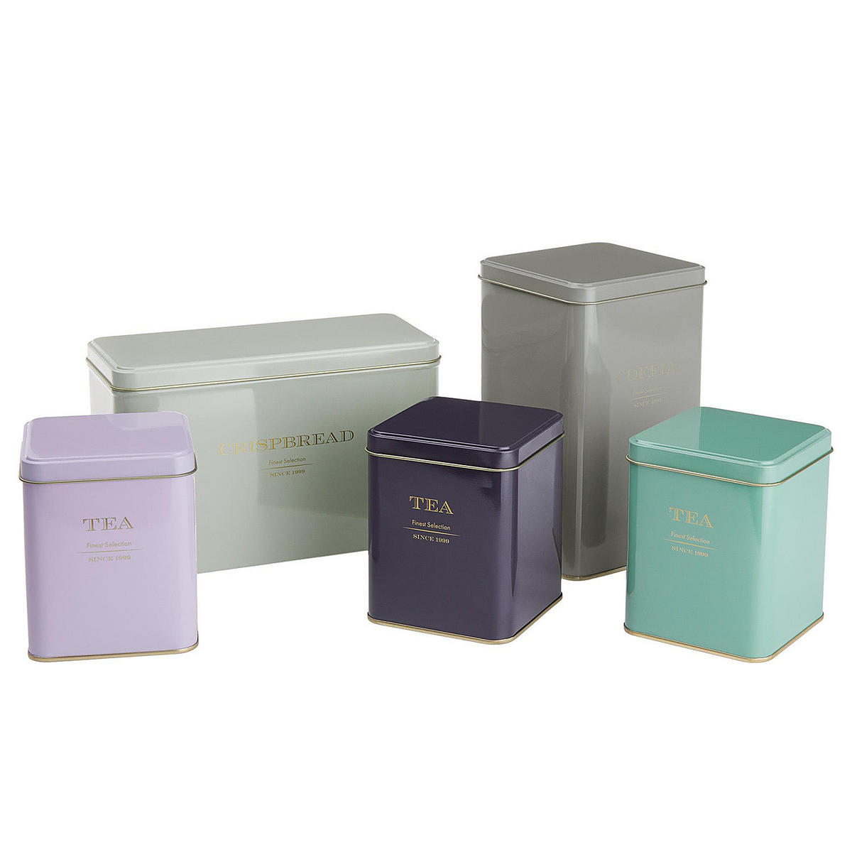 KNÄCKEBROTDOSE Tin Tin - Grau, Metall (9/13/21cm) - Butlers