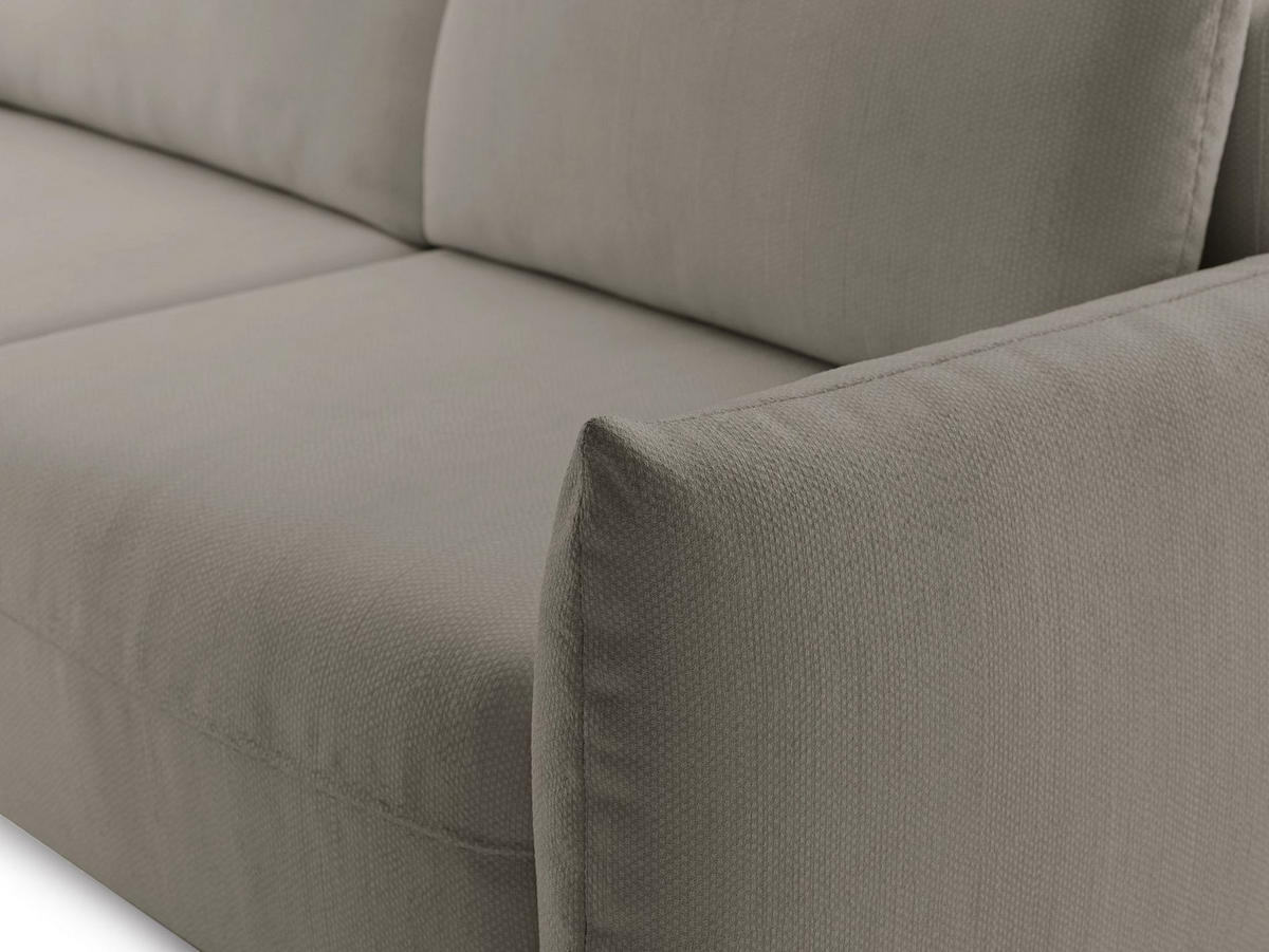 SCHLAFSOFA Theolla Beige - Beige/Schwarz, Textil/Metall (248/97/111cm) - Selsey