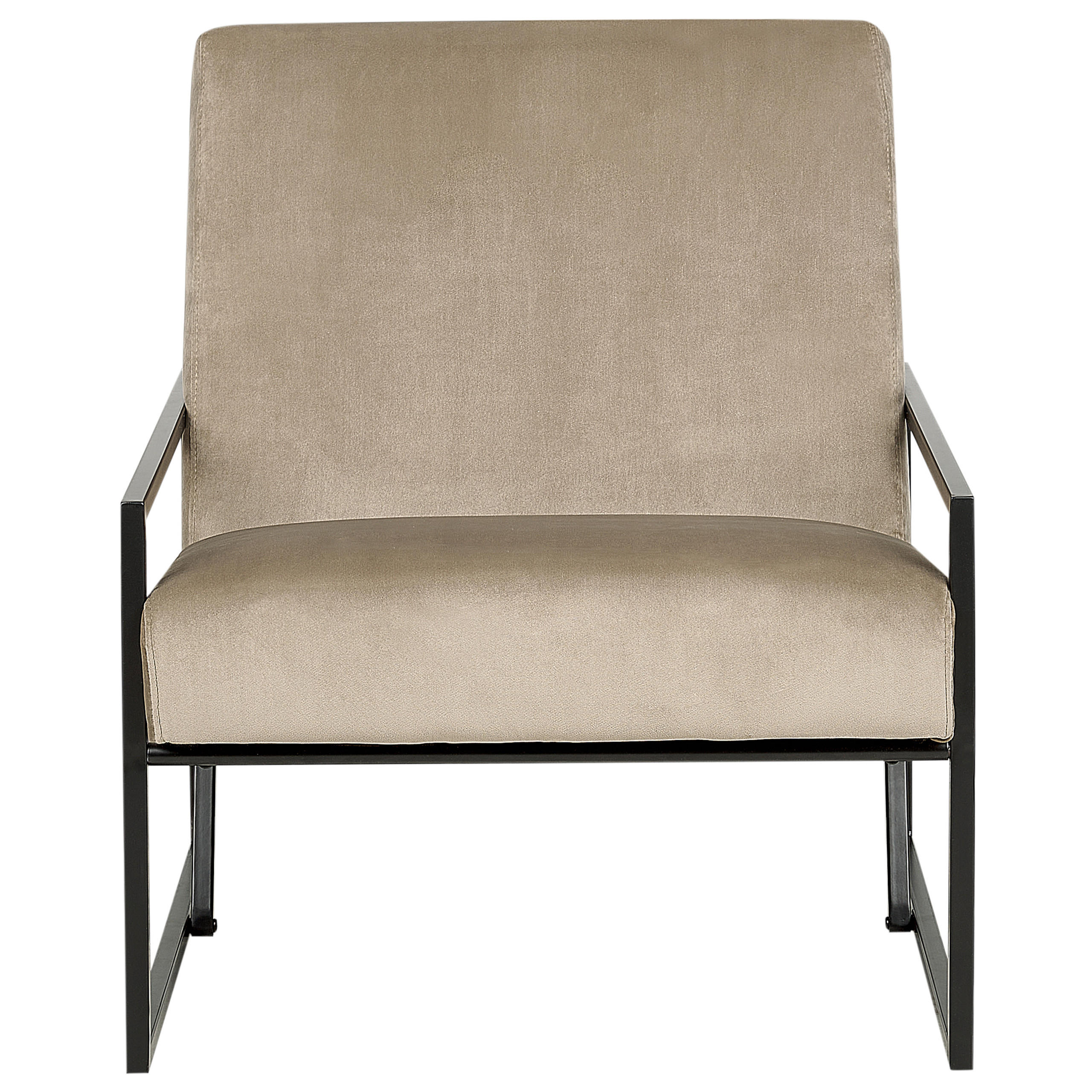 SESSEL Samtstoff taupe/schwarz Delary - Taupe/Schwarz, Textil (69/83/83cm) - Beliani