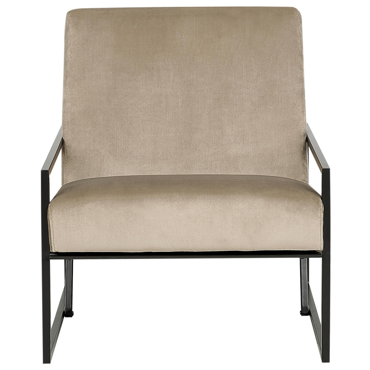 SESSEL Samtstoff taupe/schwarz Delary - Taupe/Schwarz, Textil (69/83/83cm) - Beliani