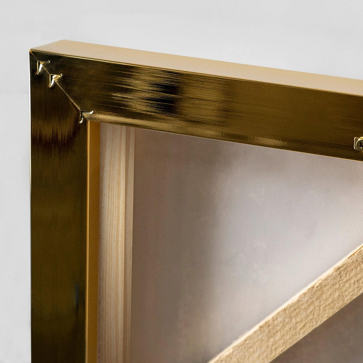 GEMÄLDE Yachten und Hafen Schattenfugenrahmen Gold 140x100 cm - Goldfarben, Holz (140/100cm) - YS-art gallery