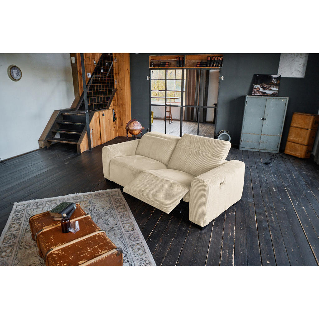 Thumbnail - Kawola Sofa, Creme, Textil, Echtholz, 3-Sitzer, Füllung: Schaumstoff, eckig, 210x80x107 cm, Wohnzimmer, Sofas & Couches,...