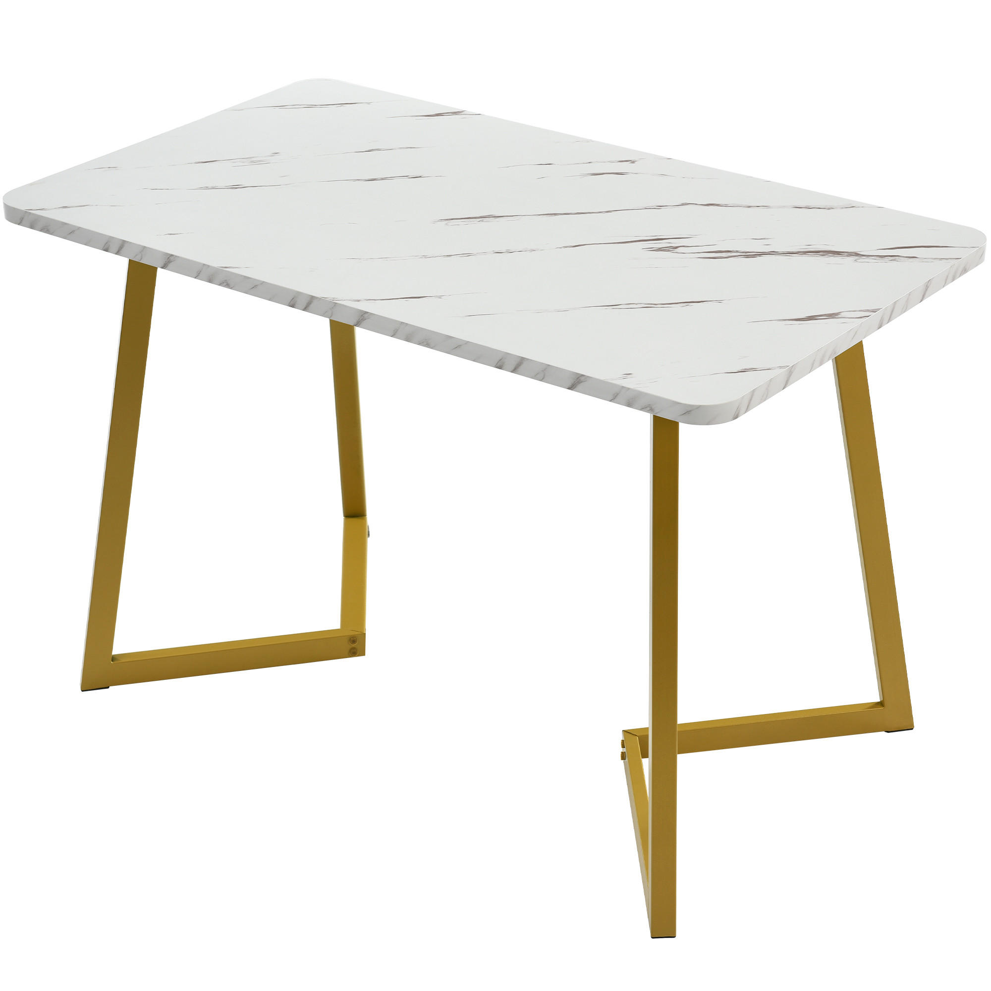 ESSTISCH Golden 117/68/75CM - Goldfarben, Holzwerkstoff/Metall (117/68/75cm) - Urban Meuble