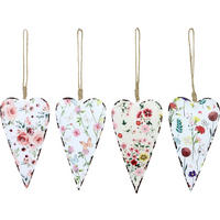 ZIERHERZEN Flower Meadow 4er-Set - Multicolor, Metall (9.5/18/2cm) - FURNARO
