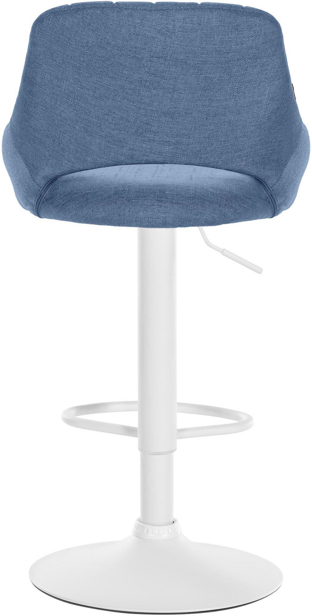 BARHOCKER Stoff Blau - Blau/Weiß, Textil/Metall (46.5/85/48cm) - CLP