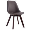 STUHL Lederlook Braun - Walnussfarben/Braun, Holz/Textil (48/84/55cm) - CLP