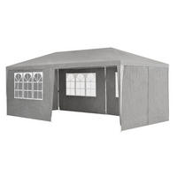 PARTYZELT Gartenzelt dunkelgrau 3x6 m - Grau, Metall (300/250/600cm) - Juskys
