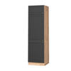 KÜCHENSCHRANK Fame-Line Anthrazit-Gold 60 cm - Honigeiche/Anthrazit, Holzwerkstoff (60/206.8/58.1cm) - Vicco