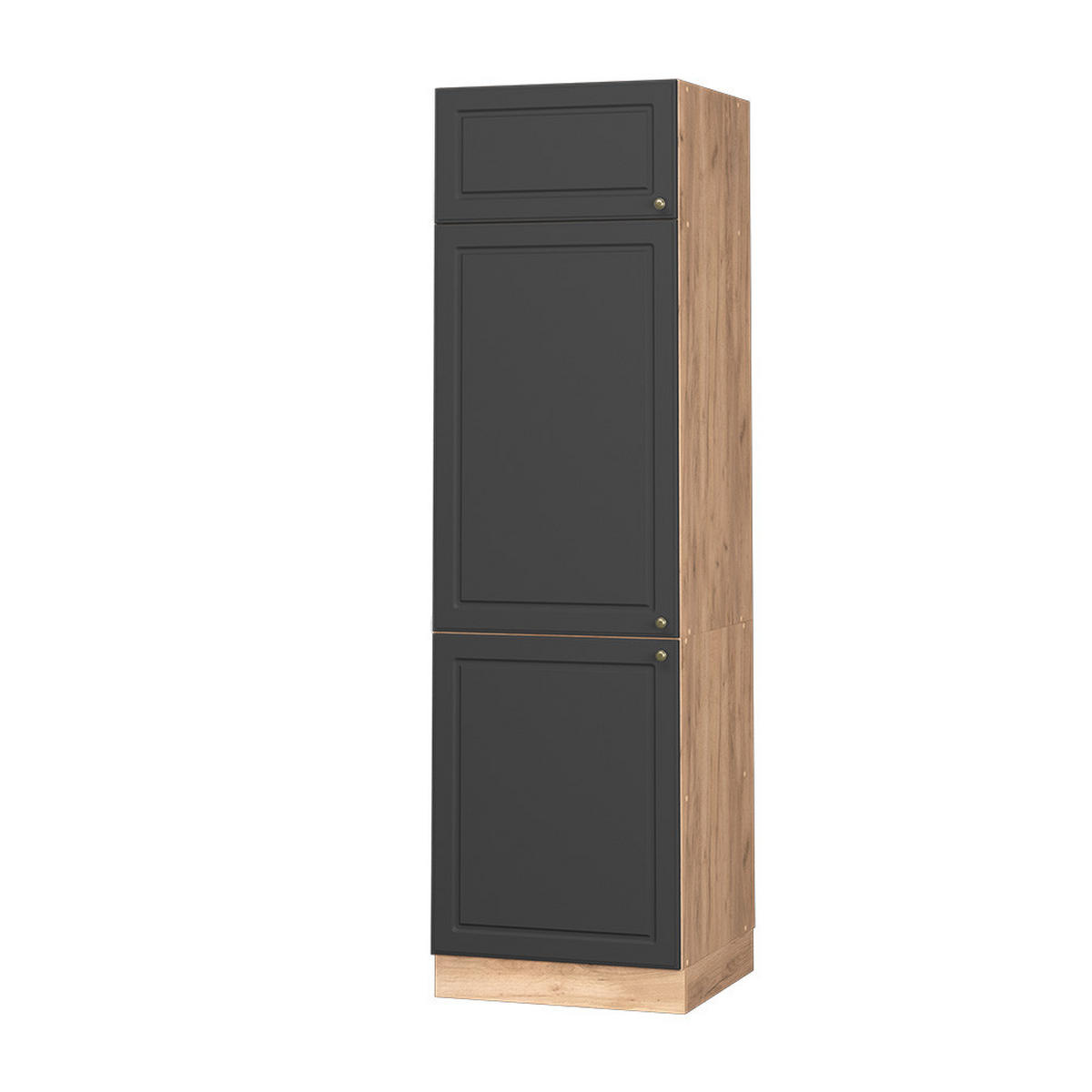 KÜCHENSCHRANK Fame-Line Anthrazit-Gold 60 cm - Honigeiche/Anthrazit, Holzwerkstoff (60/206.8/58.1cm) - Vicco