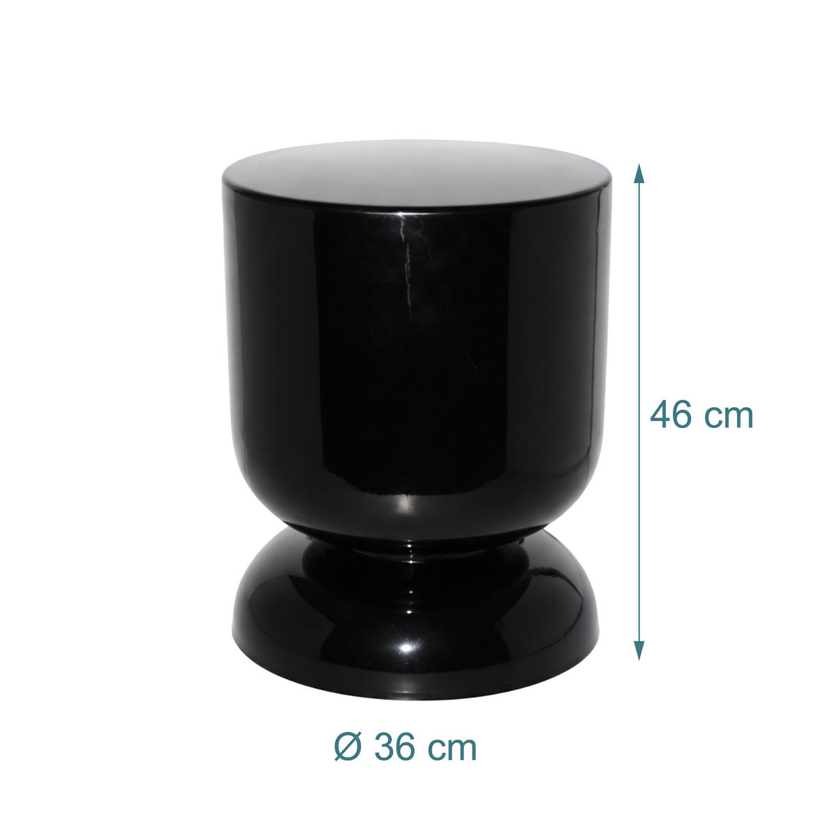 STRANSKA miza - črna, kovina (36/36/46cm) - Relaxdays