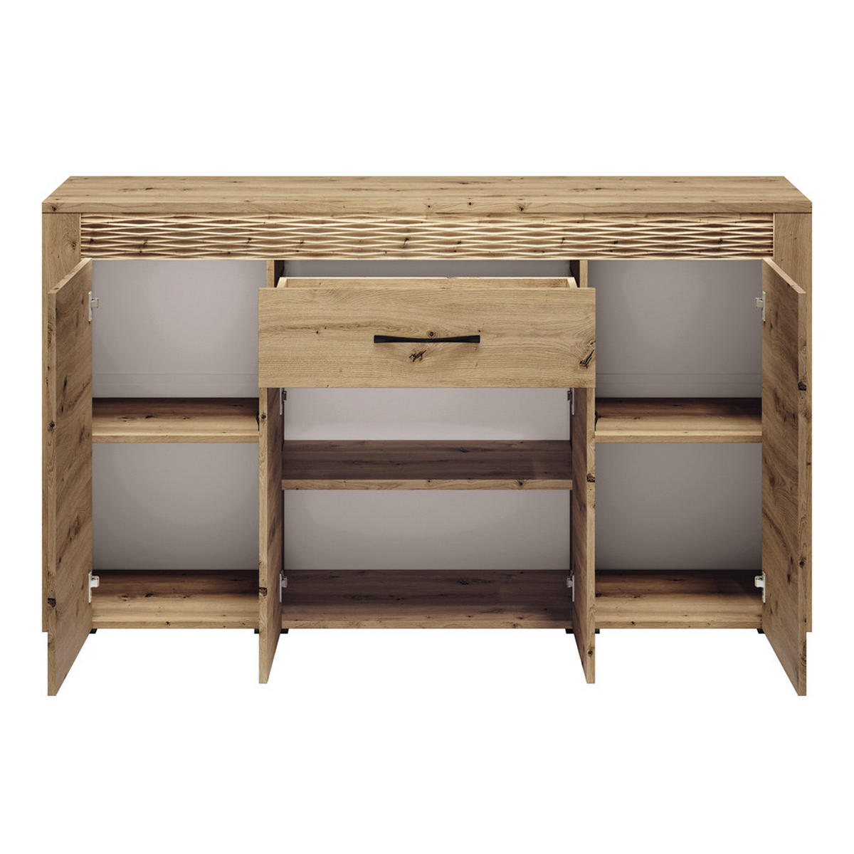 WOHNZIMMER-SET 3-TLG. Arta-131 - Braun, Holzwerkstoff (213/200/40cm) - Lomado