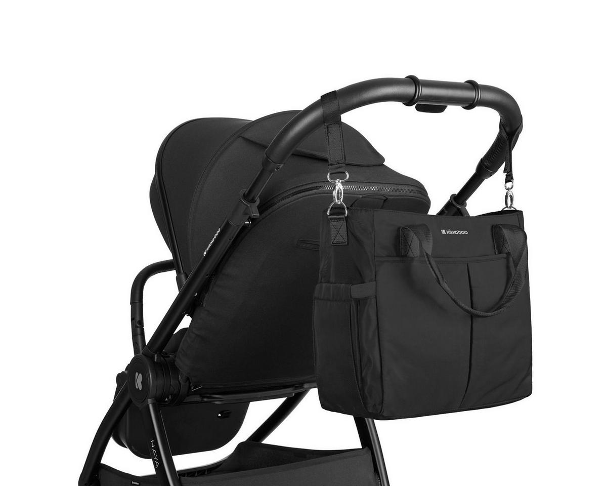 WICKELTASCHE Brielle schwarz wasserfest, Kinderwagenclips, Wickelunterlage, Reißverschluss - Schwarz, Textil (5/30/40cm) - Kikka boo