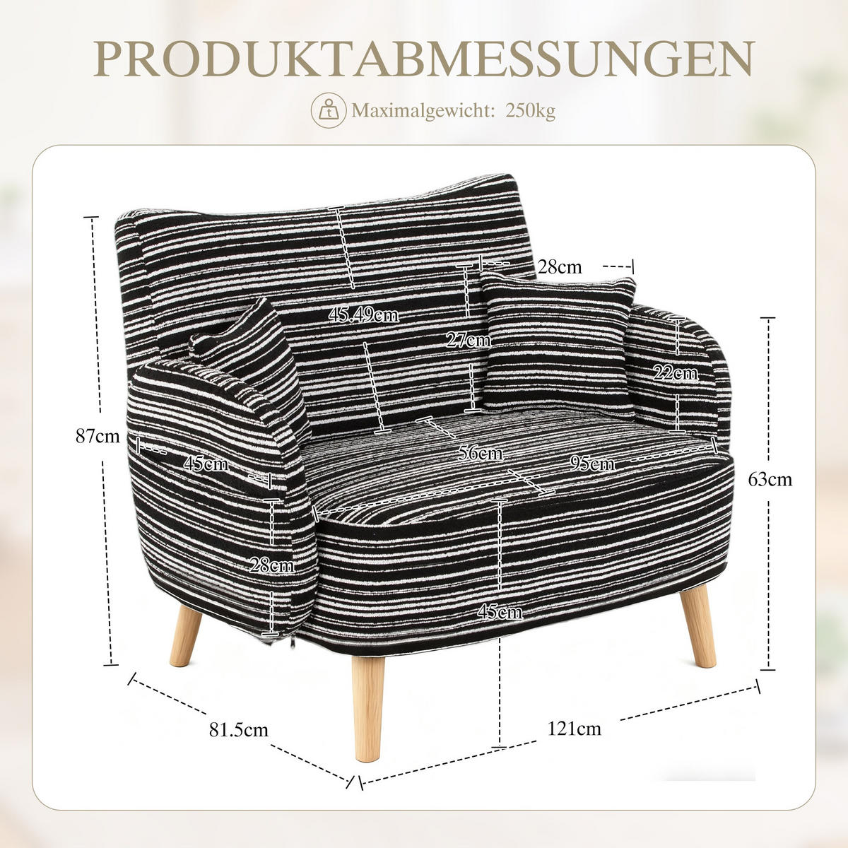 BIG SESSEL,Relaxsessel,Loungesofa,XXL-Sessel,Bouclé,Schwarz - Schwarz, Textil (121/63/81.5cm) - LVHOM