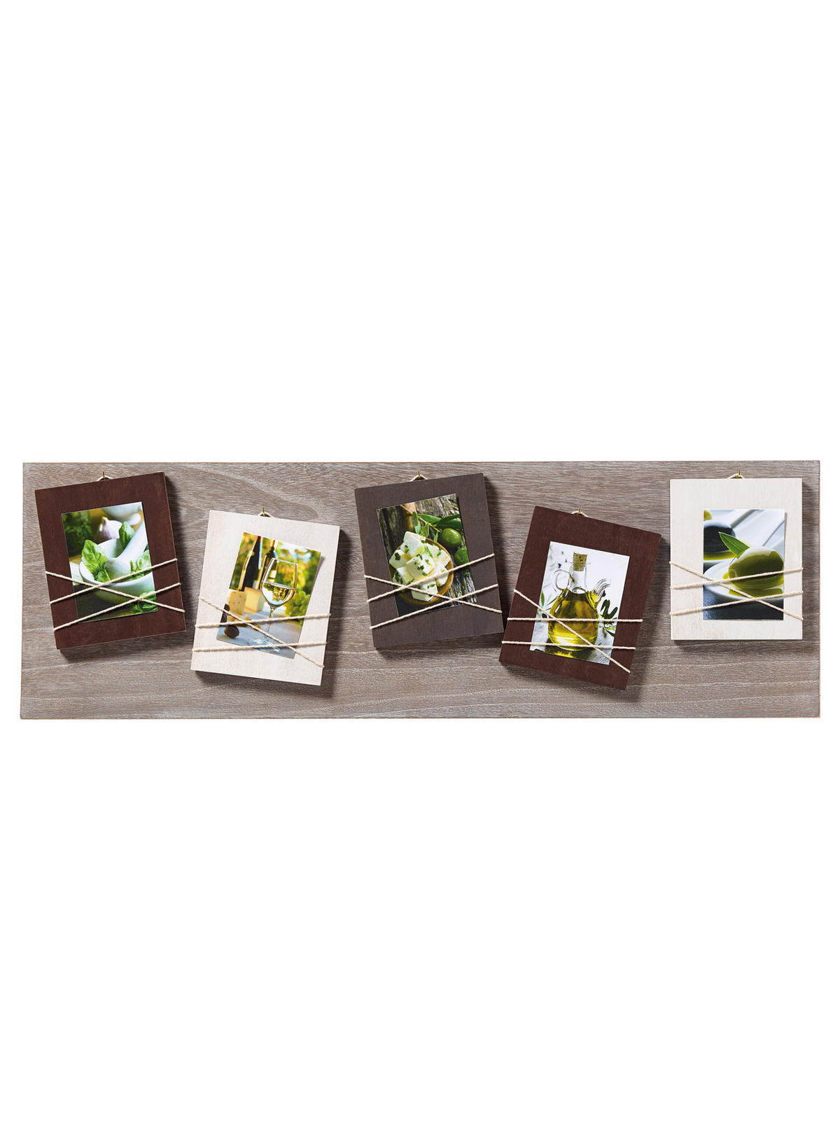 BILDERRAHMMEN La Casa Galerierahmen braun, für 5 Fotos 8x11 cm - Braun, Holzwerkstoff (25.5/79.8/2cm) - EMIX24