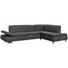 ECKSOFA mit Ottomane rechts Kaye Flachgewebe anthrazit - Anthrazit, Kunststoff (190/270cm) - 58aufmkessel
