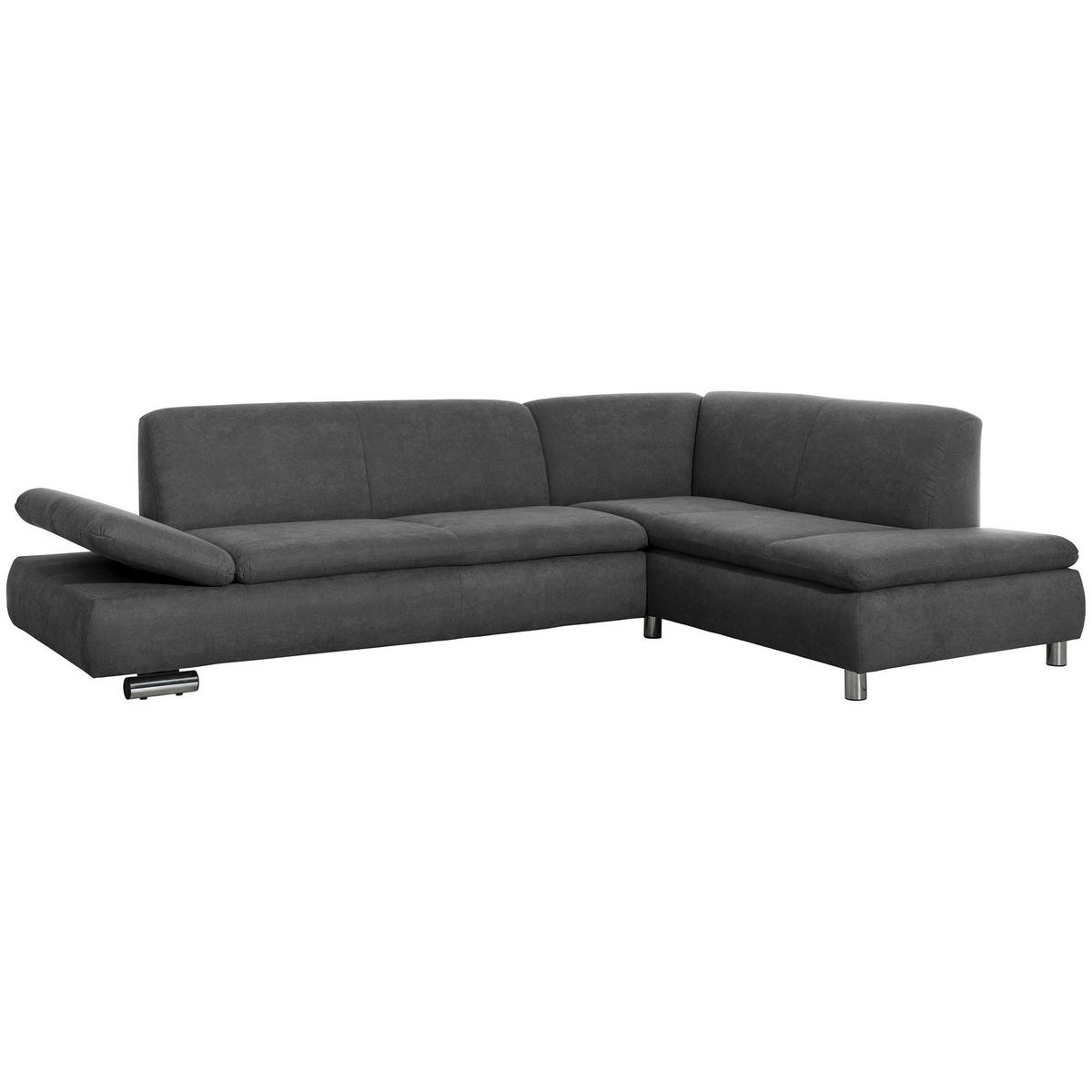 ECKSOFA mit Ottomane rechts Kaye Flachgewebe anthrazit - Anthrazit, Kunststoff (190/270cm) - 58aufmkessel