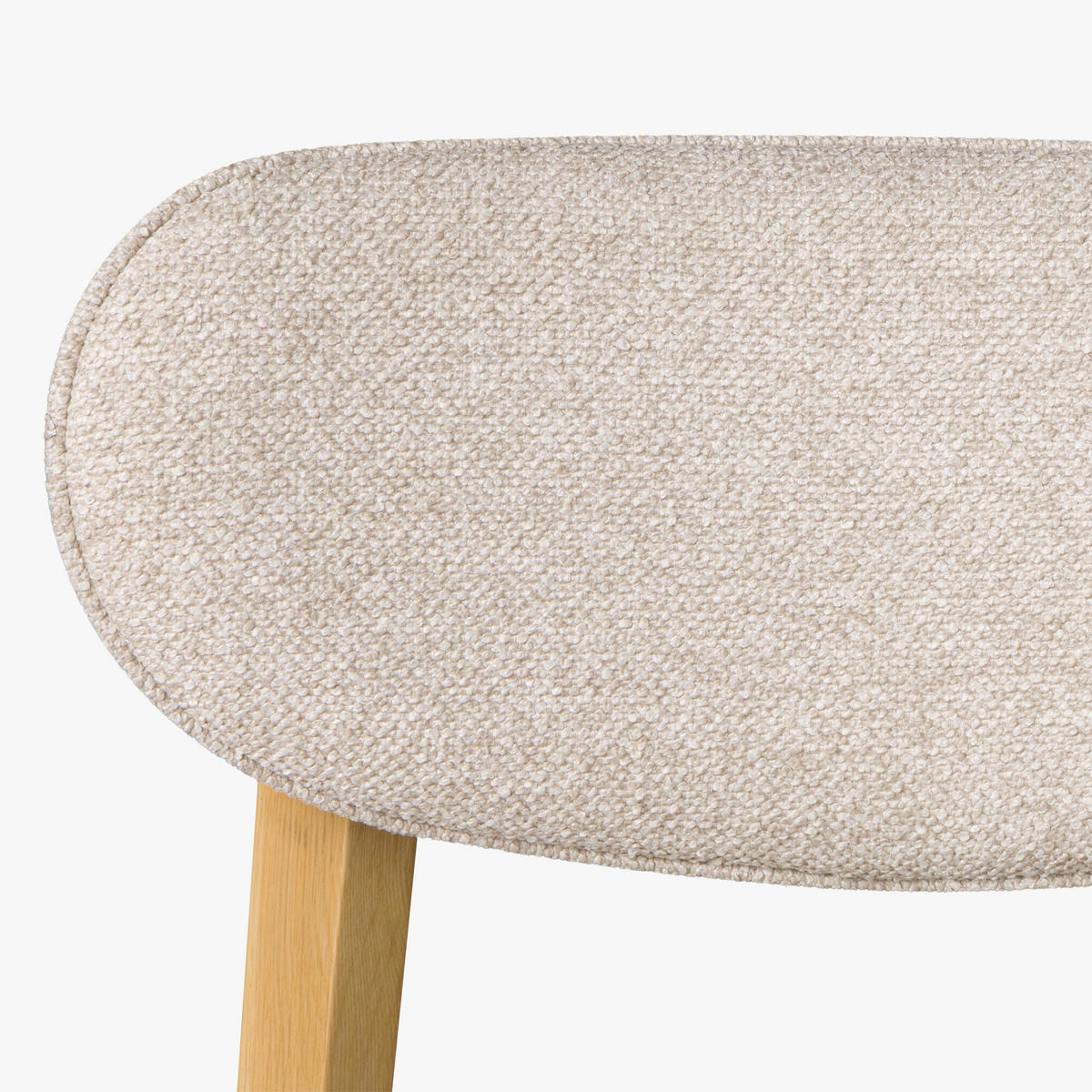 ESSZIMMERSTUHL Theo 2er Set, Natur Eiche + beiger Stoff - Creme, Holz (48.5/79/53.2cm) - WOODEK