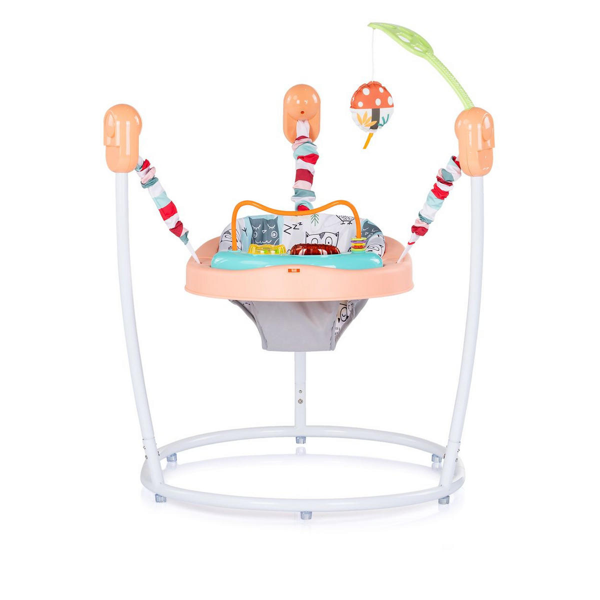 HOPSER Jumpy Joy Musik Licht rosa Tiere Hängespielzeug Motorikspielzeug - Rosa, Metall (66/71/71cm) - Chipolino
