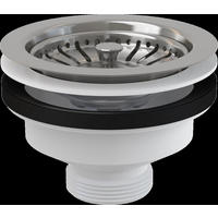 ABLAUFVENTIL für Spülbecken 6/4" mit einem Edelstahlgitter DN115 - Schwarz, Metall (12/7/12cm) - Alcadrain